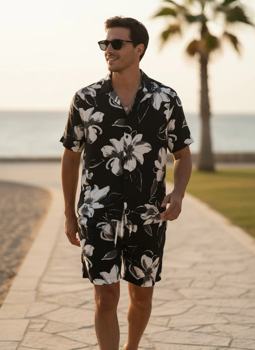 BOLD FLORAL ABSTRACT COORDSET - SET OF 4 PCS ( M L XL XXL ) x Rs.895