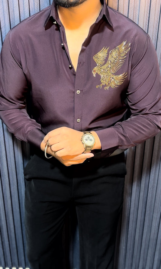 EAGLE SWAROSKVI HAND STICHED BUTTON - SET OF 24 PCS ( M L XL XXL ) x Rs.795