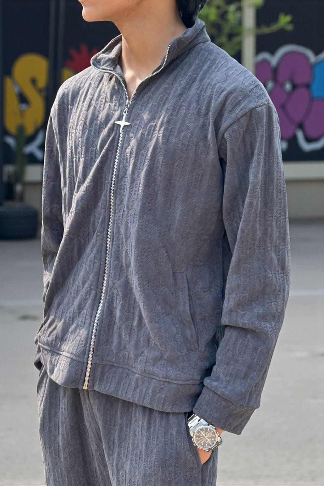 SUPER COZY TRACKSUIT - GREY - SET OF 4 PCS ( M L XL XXL ) x Rs.1295