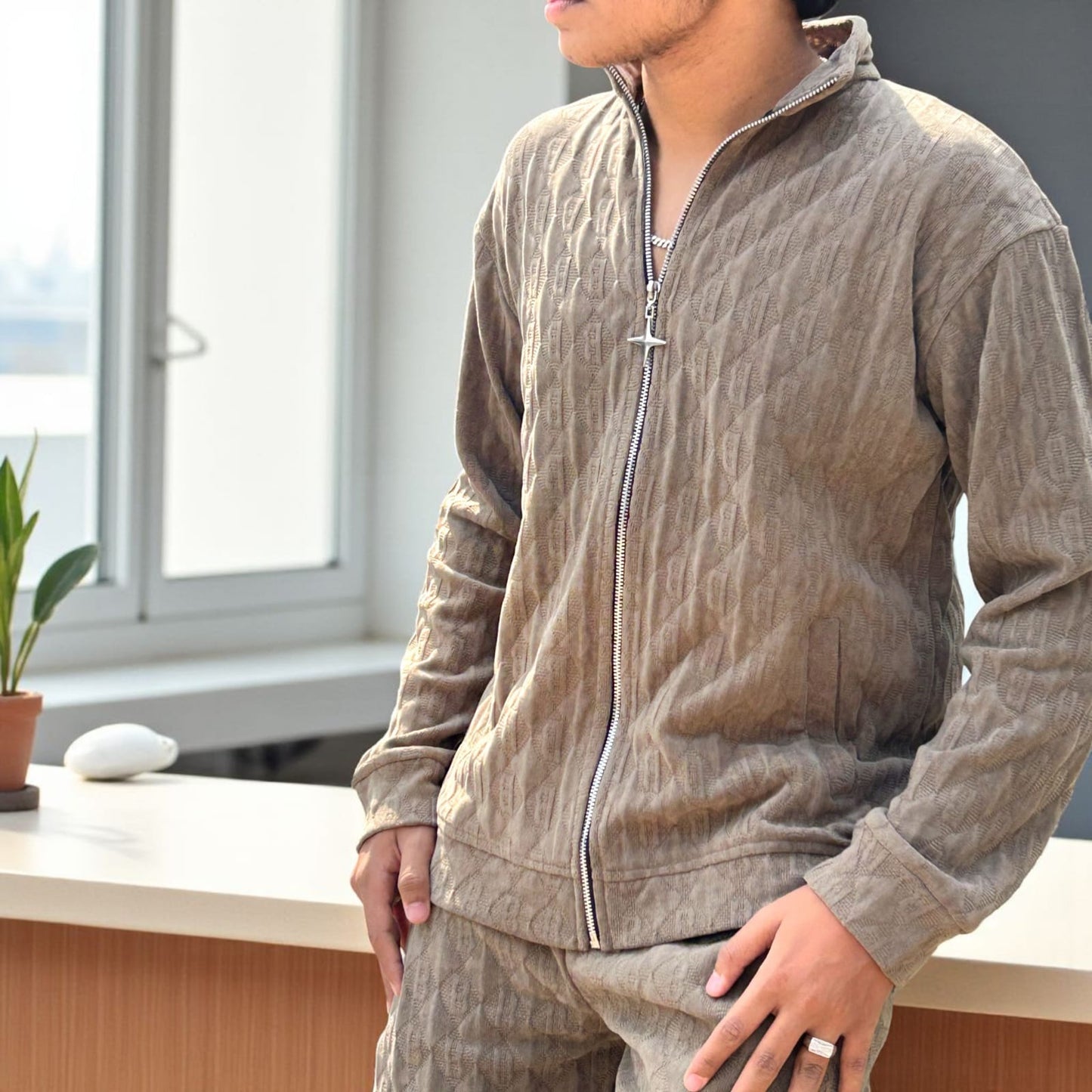 SUPER COZY TRACKSUIT - CEMENT - SET OF 4 PCS ( M L XL XXL ) x Rs.1295