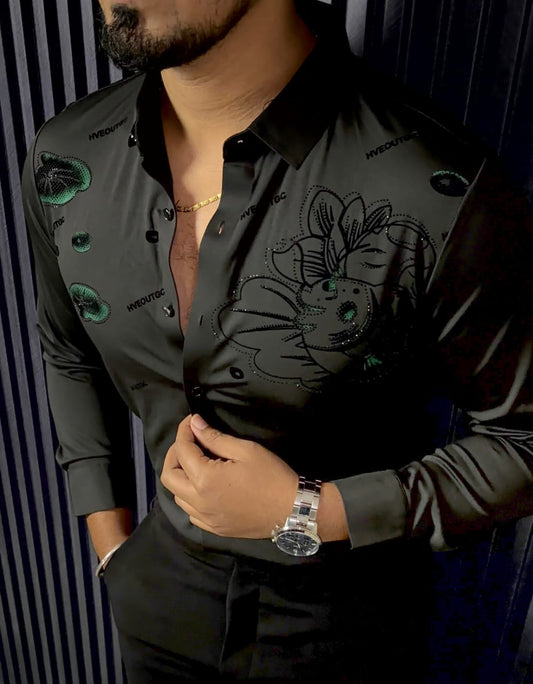 VELOR FLORA STITCHLESS SHIRT - SET OF 12 PCS ( M L XL XXL ) x Rs. 1195