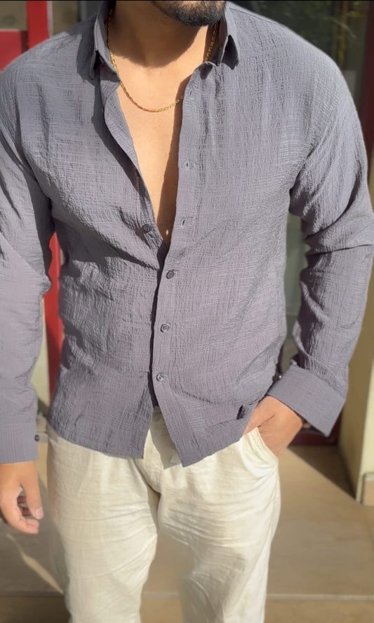 CRUSHED SUMMER LINEN LOOK BAGGY SHIRT - SET OF 16 PCS ( M L XL XXL ) x Rs. 595