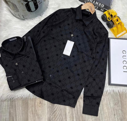 GG ALL OVER FLOCK SHIRT - SET OF 8 PCS ( M L XL XXL ) x Rs. 495
