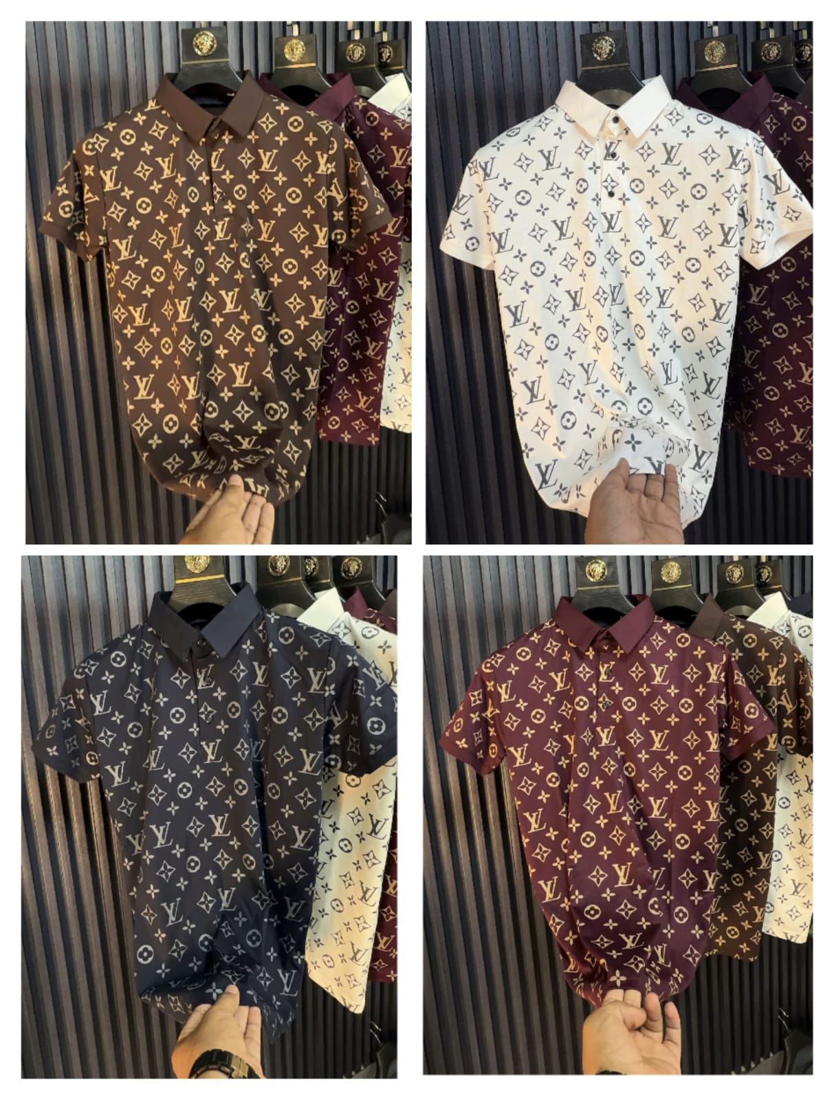 LV ALL OVER IMPORTED QUALITY TSHIRT - SET OF 16 PCS (M L XL XXL) x Rs.495