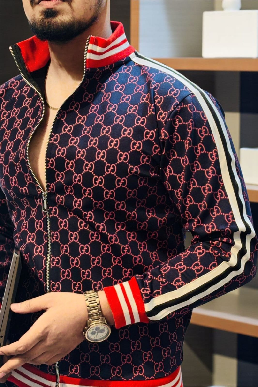 ALL OVER GUGGI SIGNATURE(NAVY) - SET OF 4 PCS ( M L XL XXL ) x Rs.1395