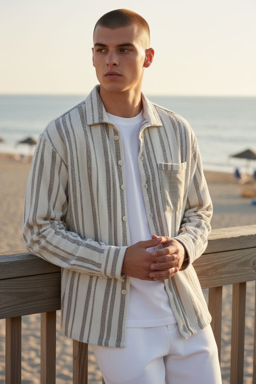 STRIPE SHACKET - SET OF 4 PCS ( M L XL XXL ) x Rs.595