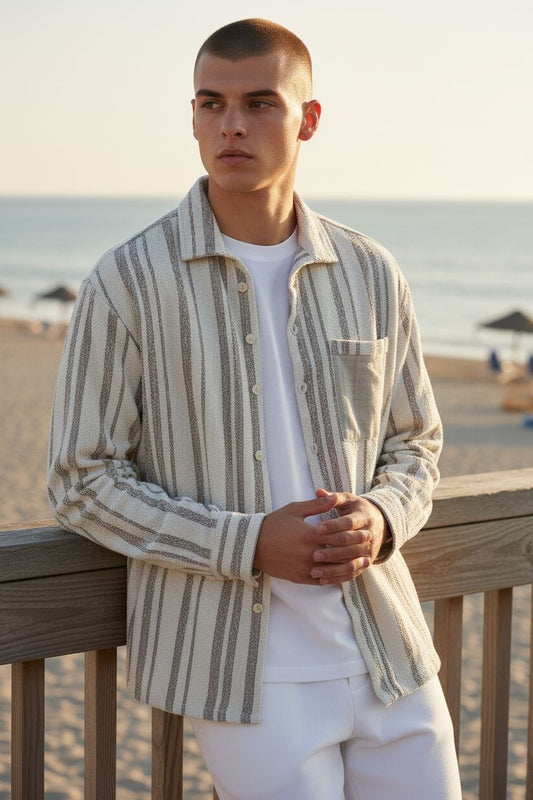 STRIPE SHACKET - SET OF 4 PCS ( M L XL XXL ) x Rs.595