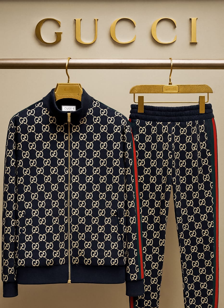 Signature Golden Printed Premium Tracksuit- Navy- SET OF 4 PCS ( M L XL XXL ) x Rs.1395