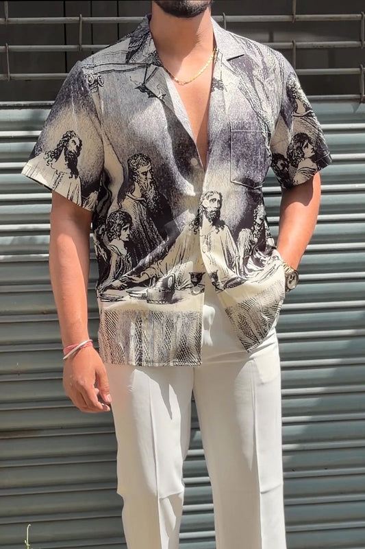HALF SLEEVE CHINA PRINTED SHIRT - SET OF 15 PCS ( M L XL XXL ) x Rs. 895