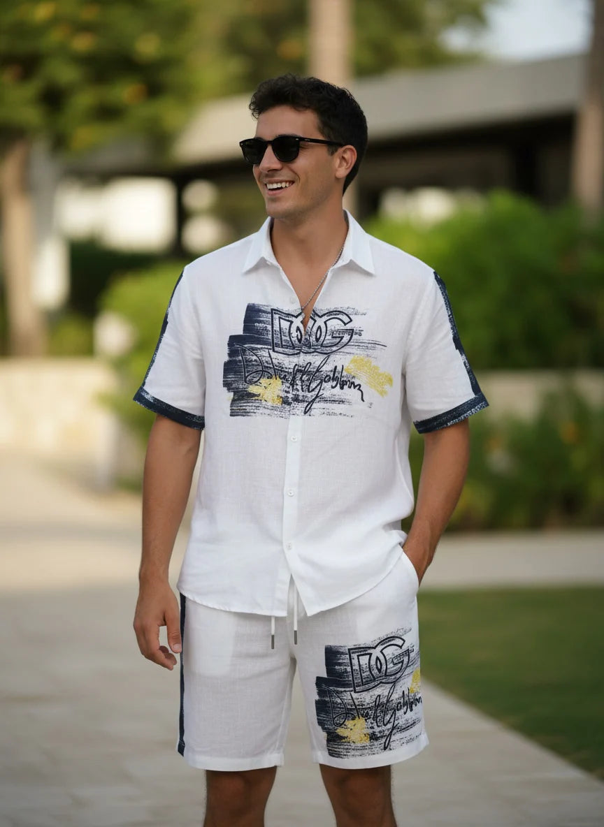 DG INK THEORY LINEN COORDSET - SET OF 4 PCS ( M L XL XXL )  x Rs.1395