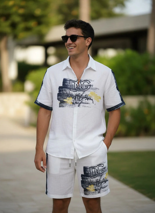 DG INK THEORY LINEN COORDSET - SET OF 4 PCS ( M L XL XXL )  x Rs.1395