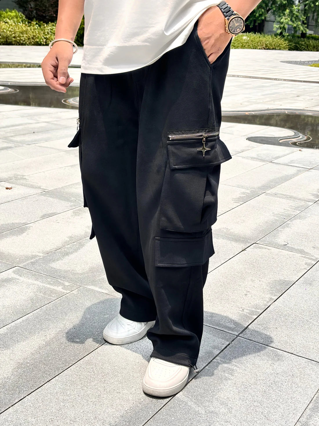 Painted Baggy Cargo - BLACK - SET OF 4 PCS ( M L XL XXL ) x Rs. 1150