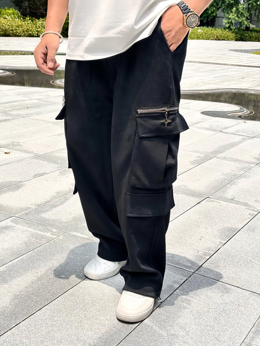 Painted Baggy Cargo - BLACK - SET OF 4 PCS ( M L XL XXL ) x Rs. 1150