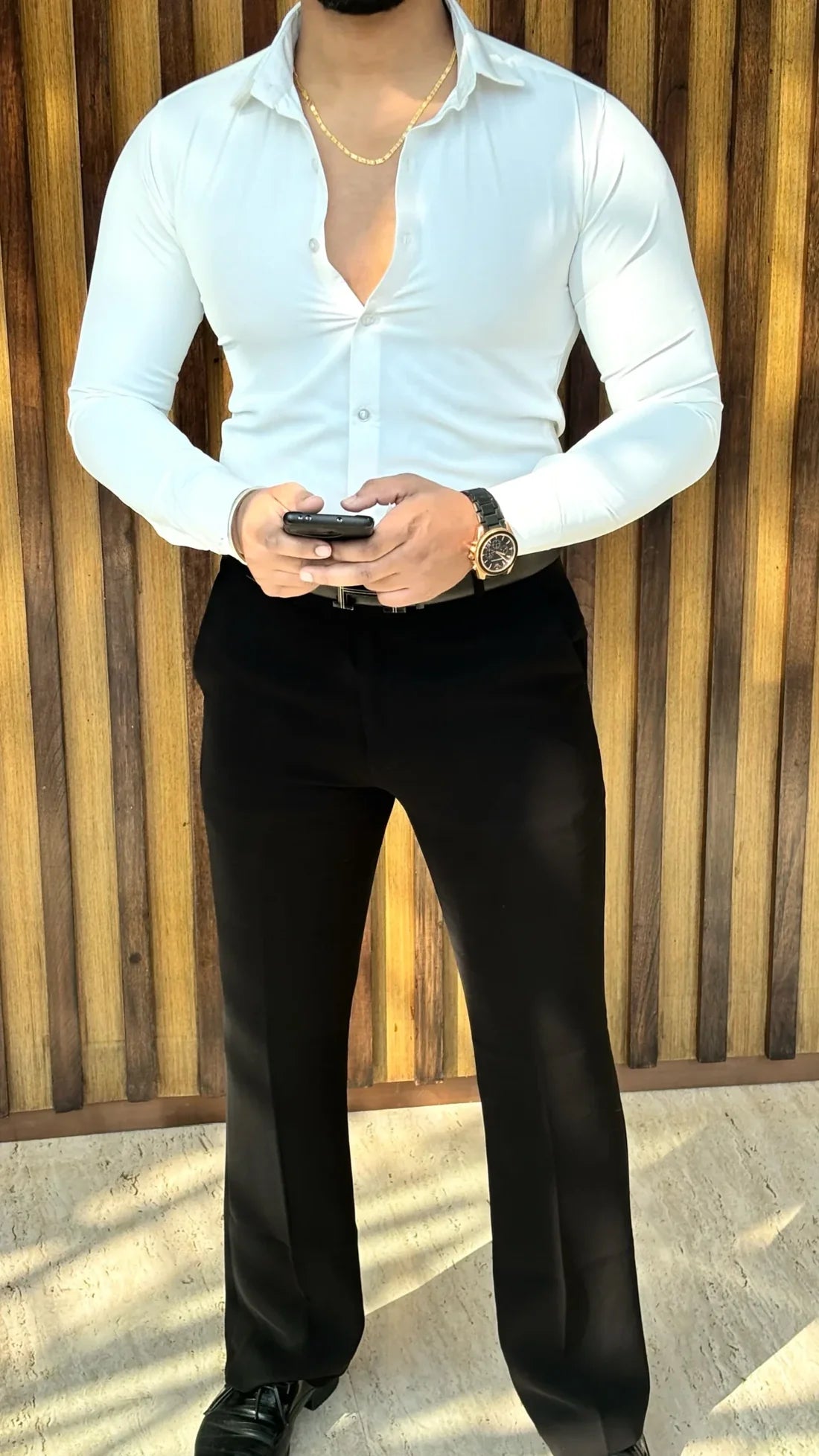 Japanese Premium Solid Shirt - White{ SET OF 4PC - M L XL XXL ) }