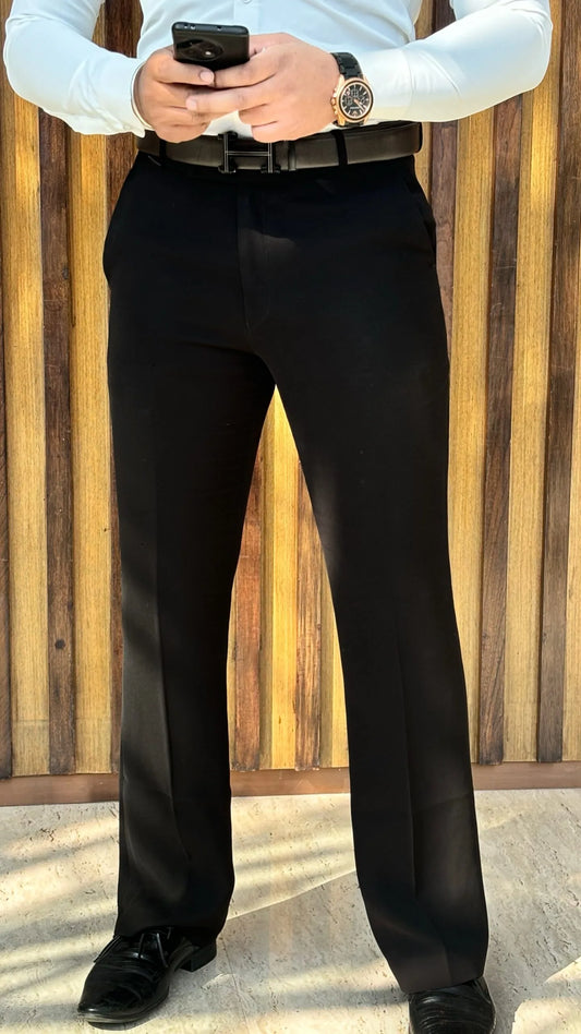 Japanese Bootcut Trouser - Black{ SET OF 4PC - M L XL XXL ) }