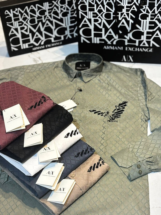 ARMANI EXCHANGE FLOCKING SHIRTS- { SET OF 24 PC ( 6 COLOUR X 4 SIZE ) }