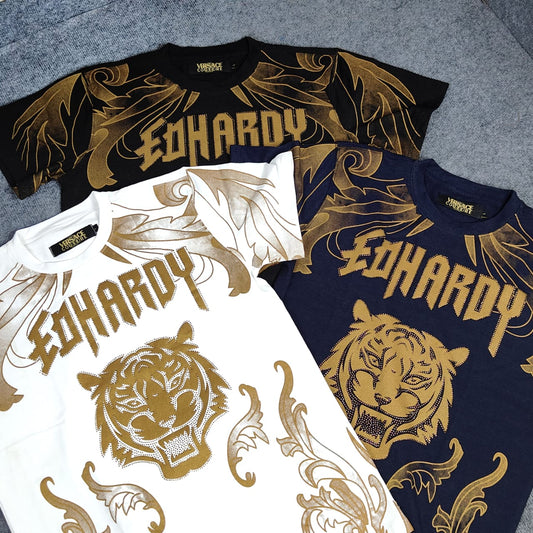 Lion Stone Tshirt Round Neck - 3 Colours 2 COLOURS{ set of 12 pc ( 3 colour x 4 size )