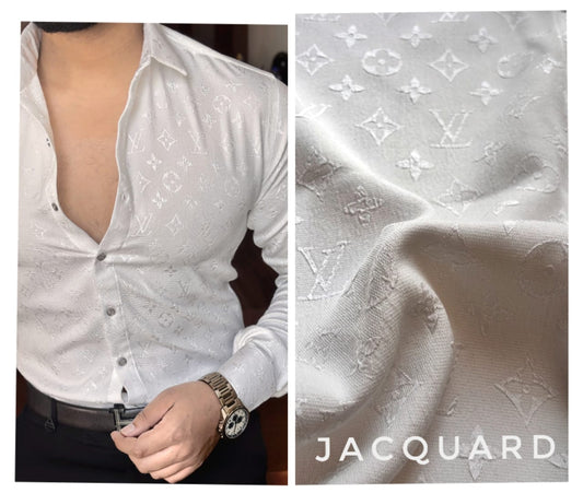 LV Fabric Engraved Store Article Shirt- Black & White