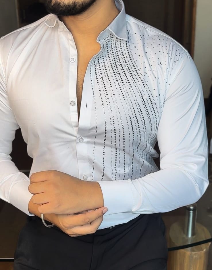 One side stone shirt - SET OF 4 PCS ( M L XL XXL )  x Rs.645