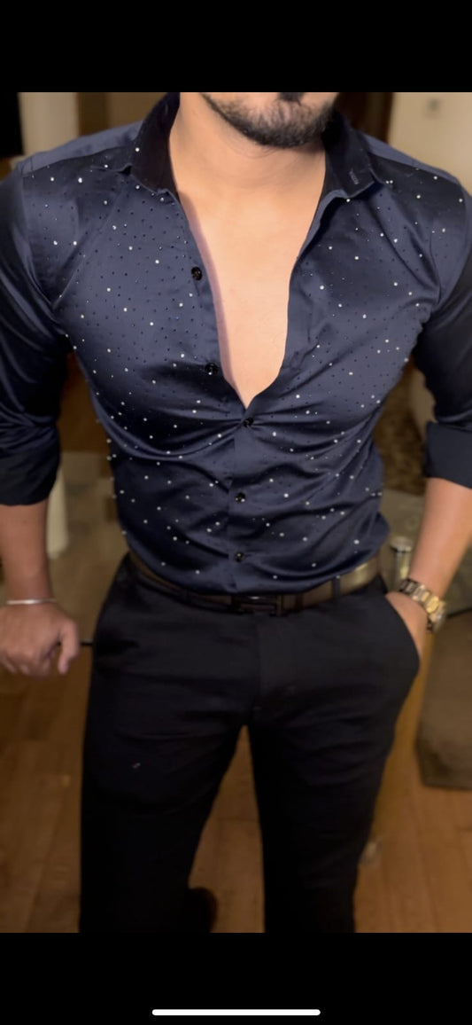 All stud stone shirt - SET OF 4 PCS ( M L XL XXL )  x Rs.645