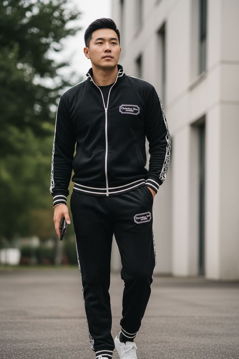 CHRISTIAN DYOR CORDROUY TRACKSUIT - SET OF 4 PCS ( M L XL XXL )  x Rs.1395