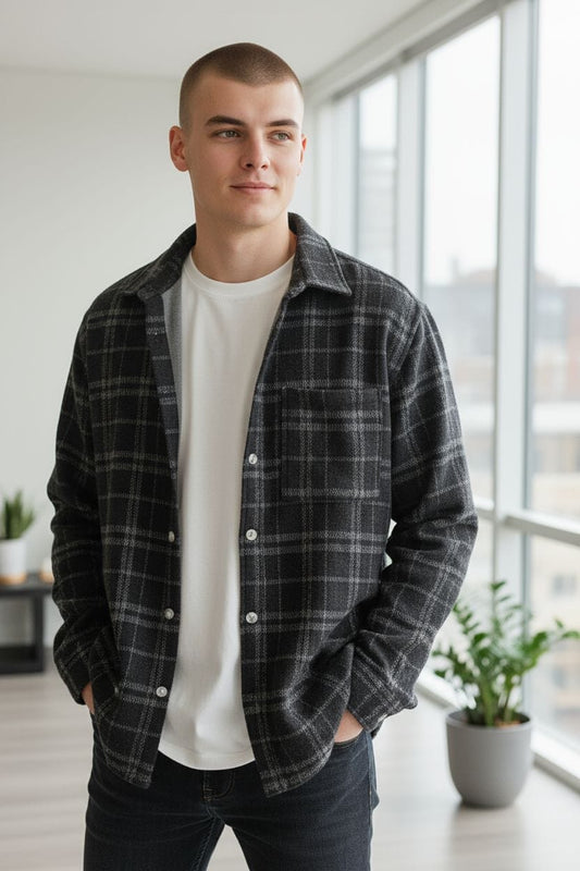 CHECK SHACKET - SET OF 4 PCS ( M L XL XXL ) x Rs.595