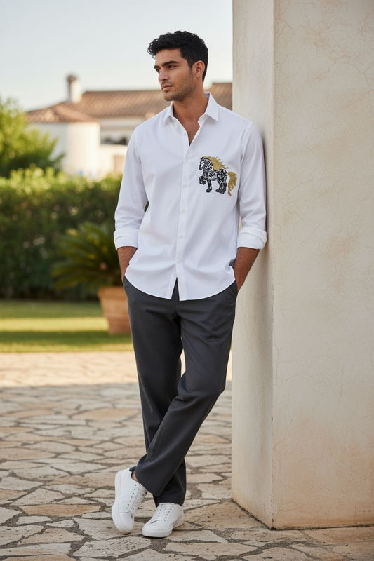 GOLDEN FLARED HORSE DESIGN - SET OF 4 PCS ( M L XL XXL ) x Rs.595