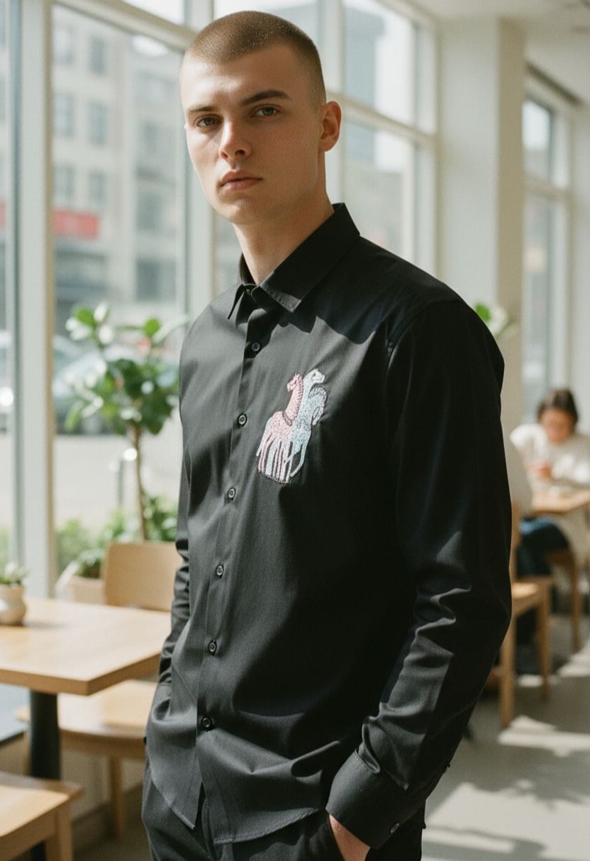 EMBROIDERY HORSE SHIRT - SET OF 4 PCS ( M L XL XXL ) x Rs.595