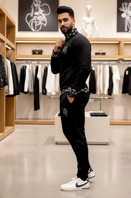 VL COLLAR RIB TRACKSUIT - SET OF 4 PCS ( M L XL XXL ) x Rs.1395