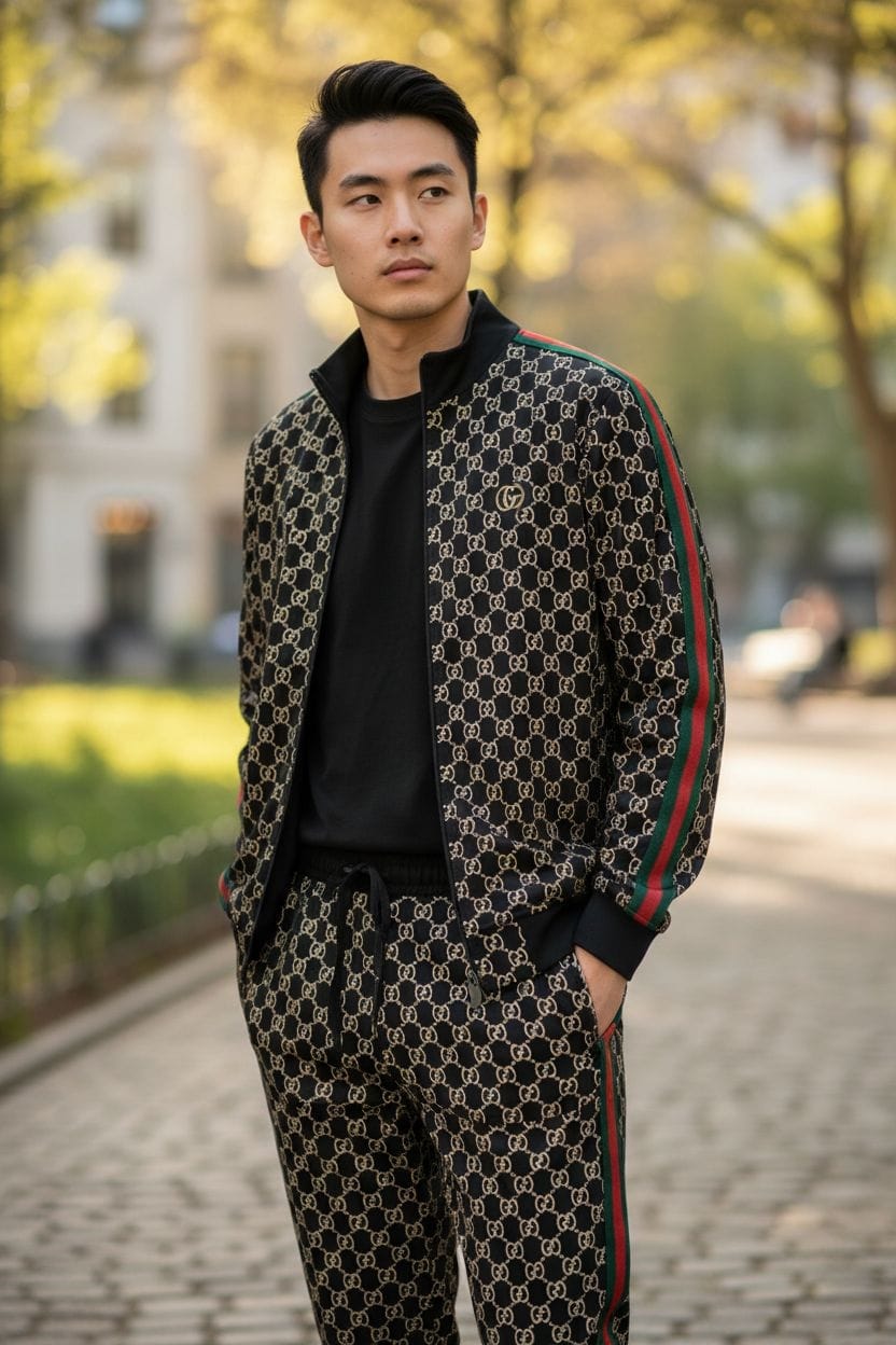 Guggi all over golden red greeen patti - SET OF 4PCS ( M L XL XXL ) x Rs.1395