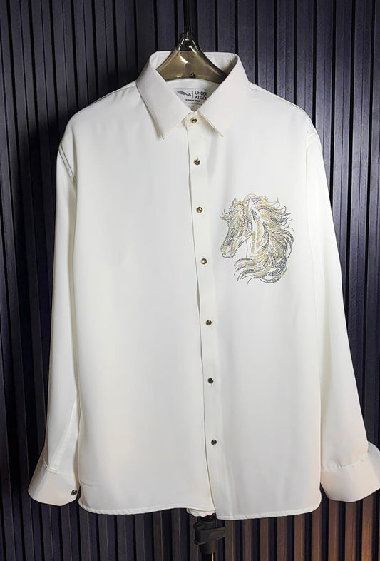 HORSE EDITION PARTY WEAR SHIRT- SET OF 20 PCS ( M L XL XXL )  x Rs. 895