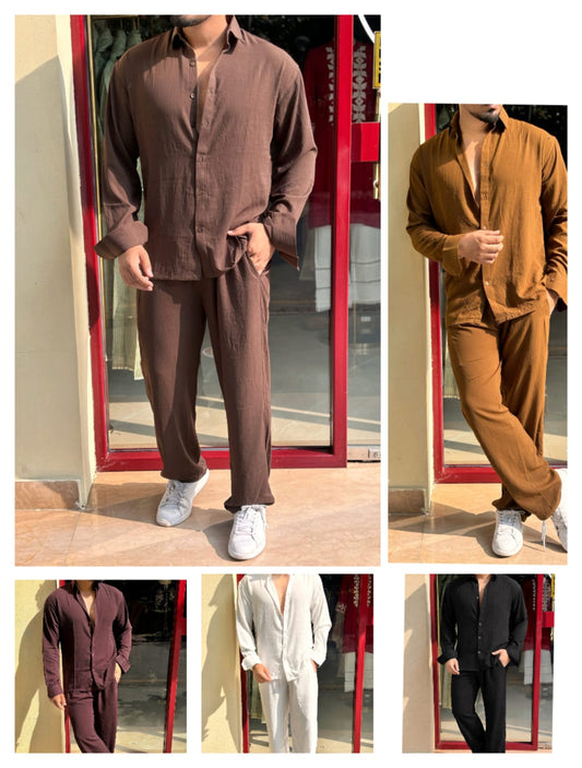 SUMMER SPECIAL LINEN COORDSET- SET OF 4PCS (M L XL XXL ) x Rs.1050