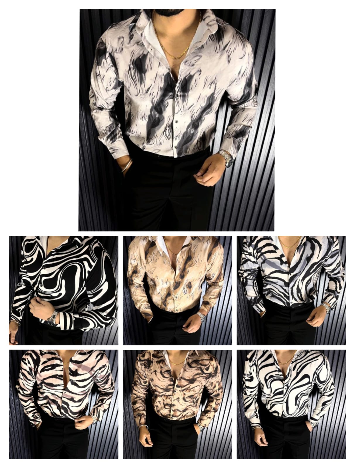 ABSTRACT PRINT SHIRT - SET OF 28 PCS ( M L XL XXL )  x Rs. 550