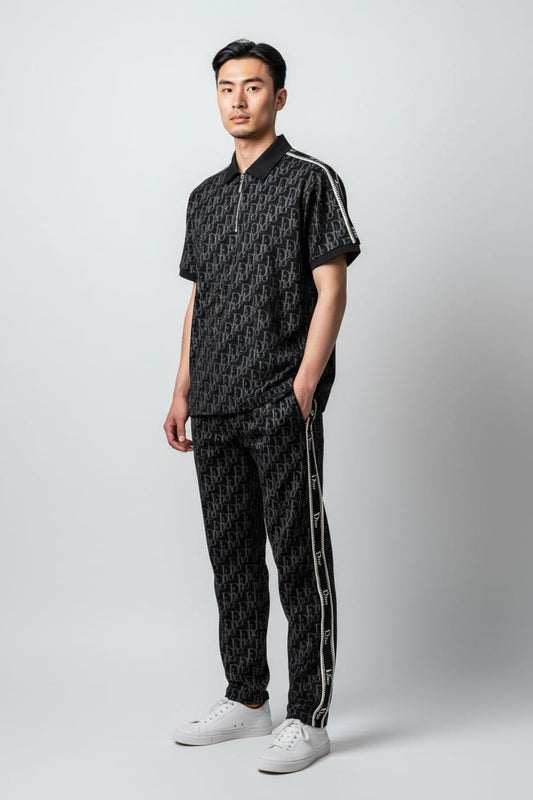 DIOR ALL OVER PRINT || IMPORTED TAPING || HALF ZIP- SET OF 4PCS (M L XL XXL ) x Rs.1050