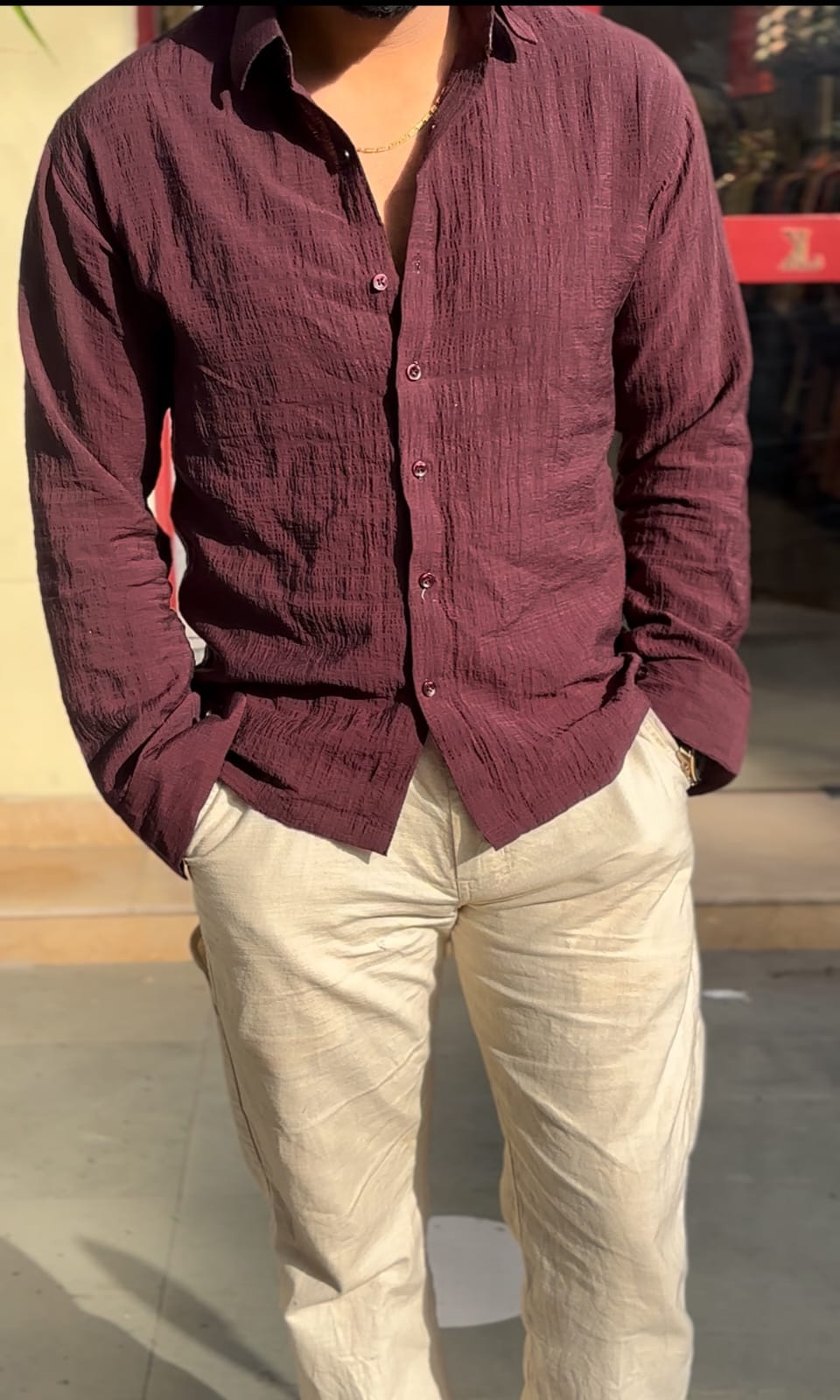 CRUSHED SUMMER  LINEN LOOK BAGGY SHIRT - SET OF 16 PCS ( M L XL XXL )  x Rs. 595