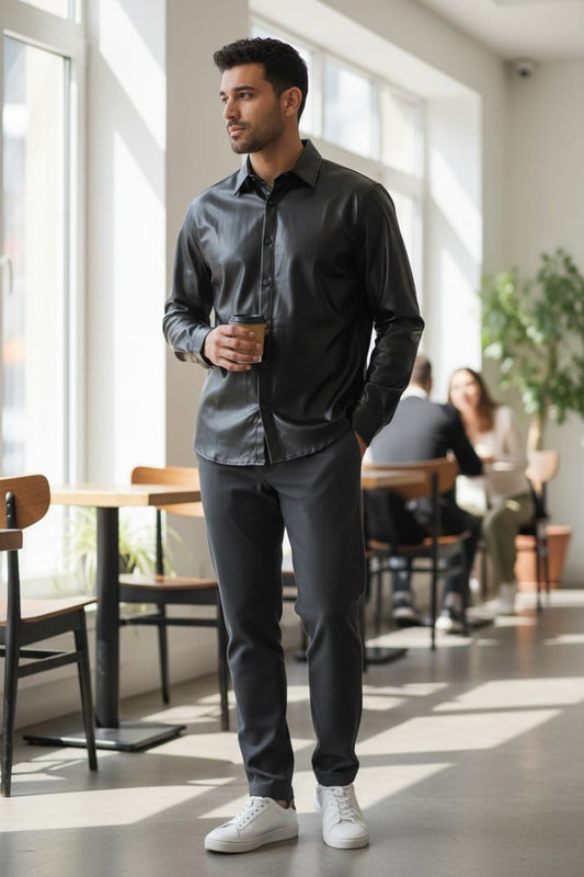 LEATHER SHIRT BLACK
