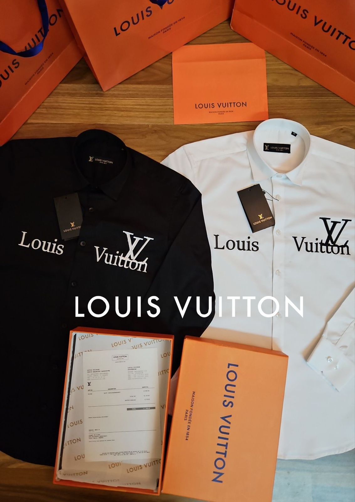 LV SHIRTS- 2 COLOURS 2 COLOURS{ set of 8 pc ( 2 colour x 4 size )