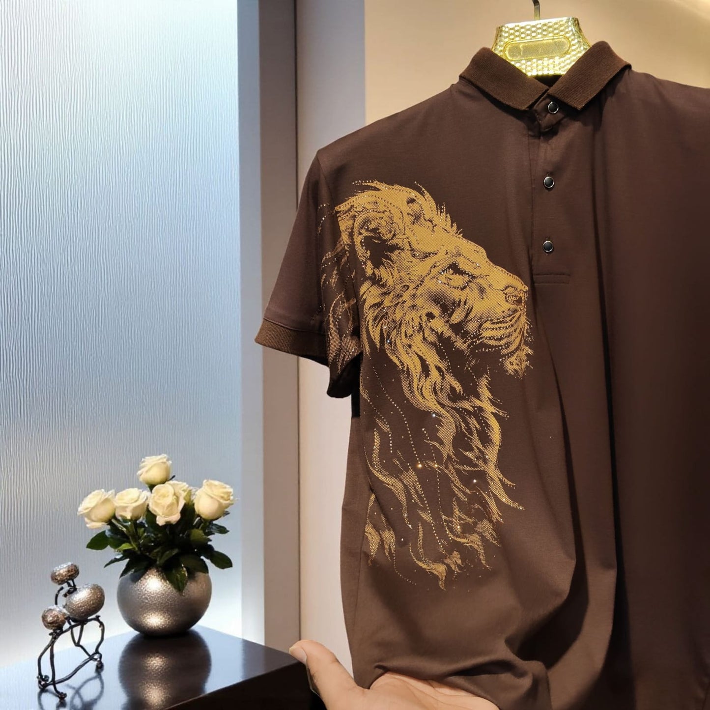 Lion Stone Tshirt- 4 Colours 2 COLOURS{ set of 4 pc ( 2 colour x 4 size )