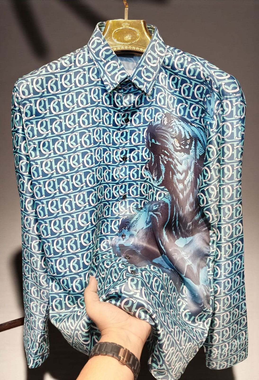 DIGITAL STONE SHIRTS- { SET OF 8 PC ( 4 COLOUR X 2 SIZE ) }