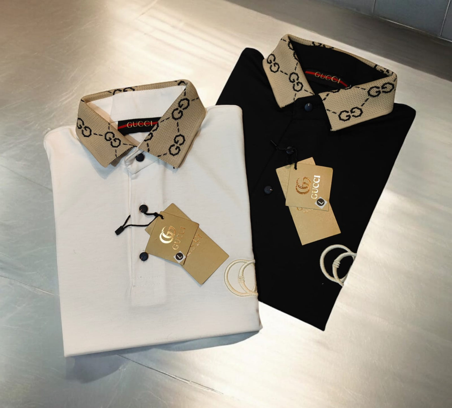 Gucc Polo Tshirt-5 Colours 2 COLOURS{ set of 8 pc ( 2 colour x 4 size )