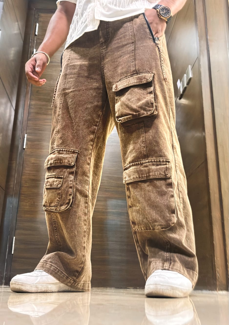 7 Pocket Cargo Pants{ SET OF 4 PC (  4 SIZE ) }