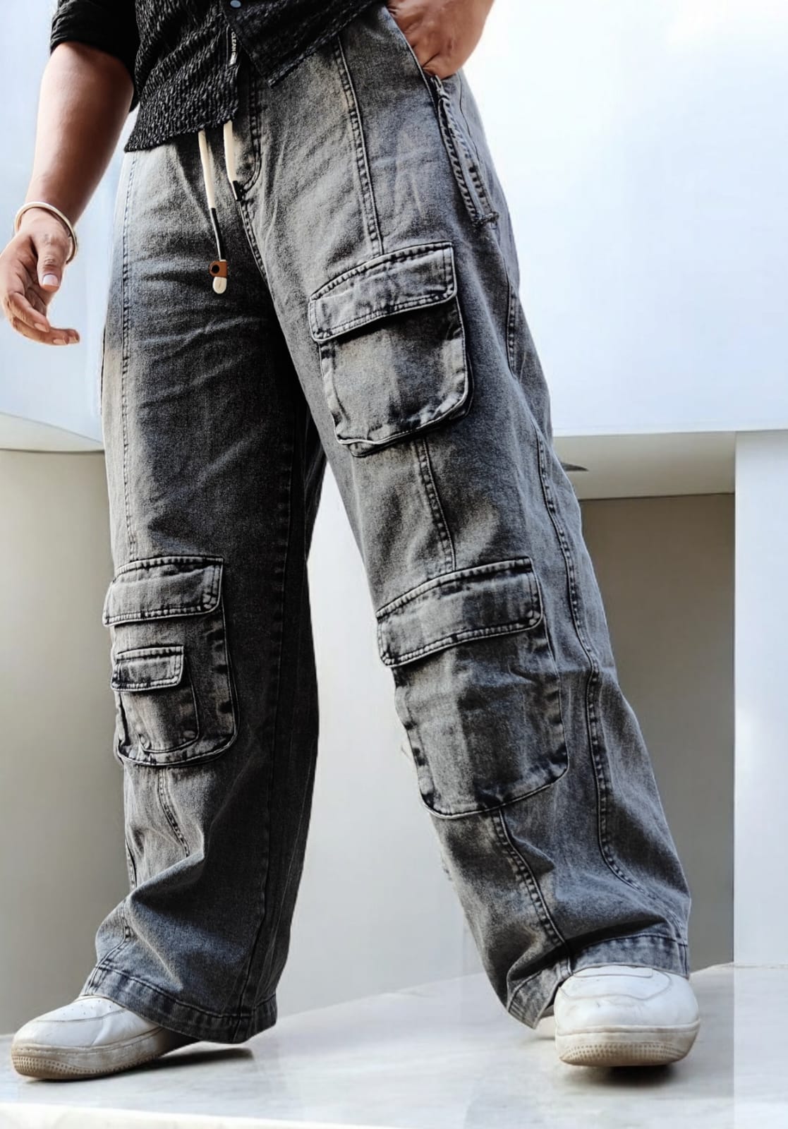 7 Pocket Cargo Pants{ SET OF 4 PC (  4 SIZE ) }