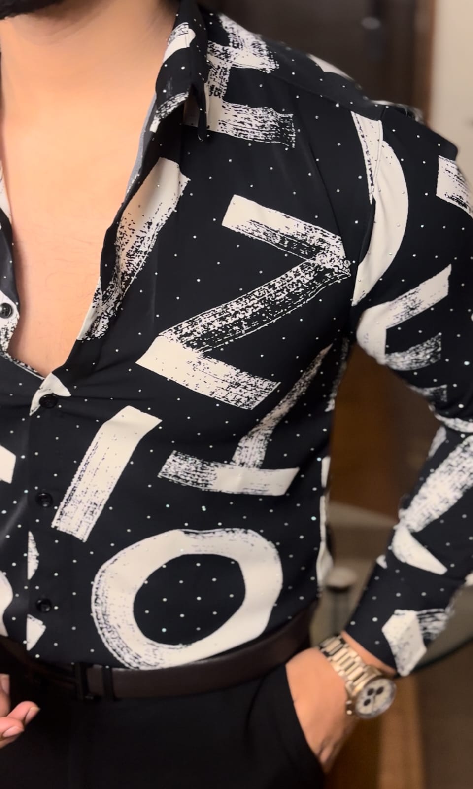 Stone Party Wear Print Shirts{ SET OF 8 PC ( 2 COLOUR X 4 SIZE ) }