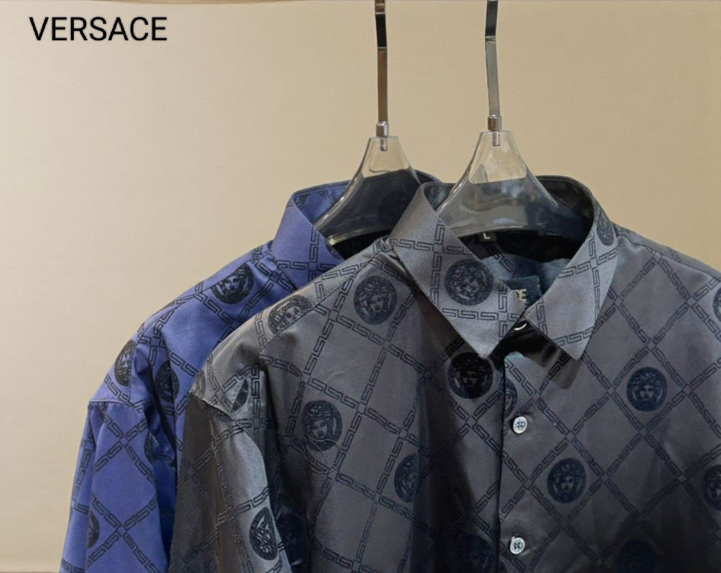 ALL OVER FLOCKING VERSA SHIRTS { SET OF 8 PC ( 2 COLOUR X 4 SIZE ) }