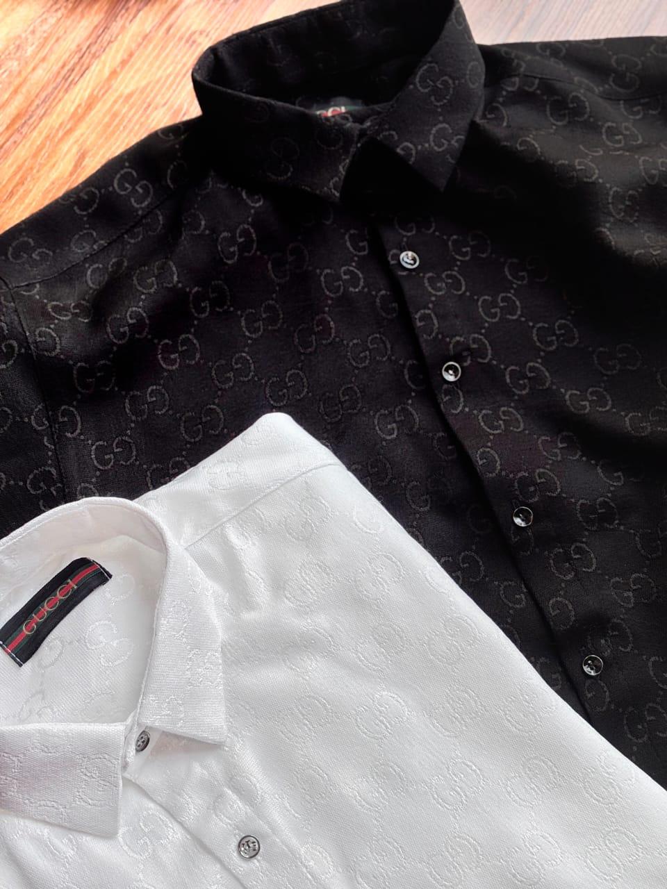Gucci Fabric Engraved Store Article Shirt- Black & White Colour