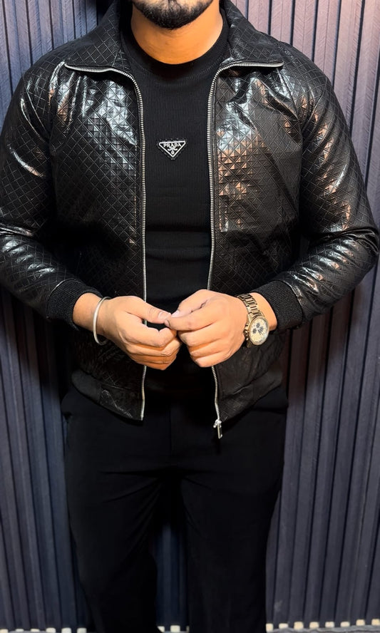 LEATHER QUILTED JACKET- SET OF 4 PCS ( M L XL XXL ) x 650 ( 2 DESIGN )