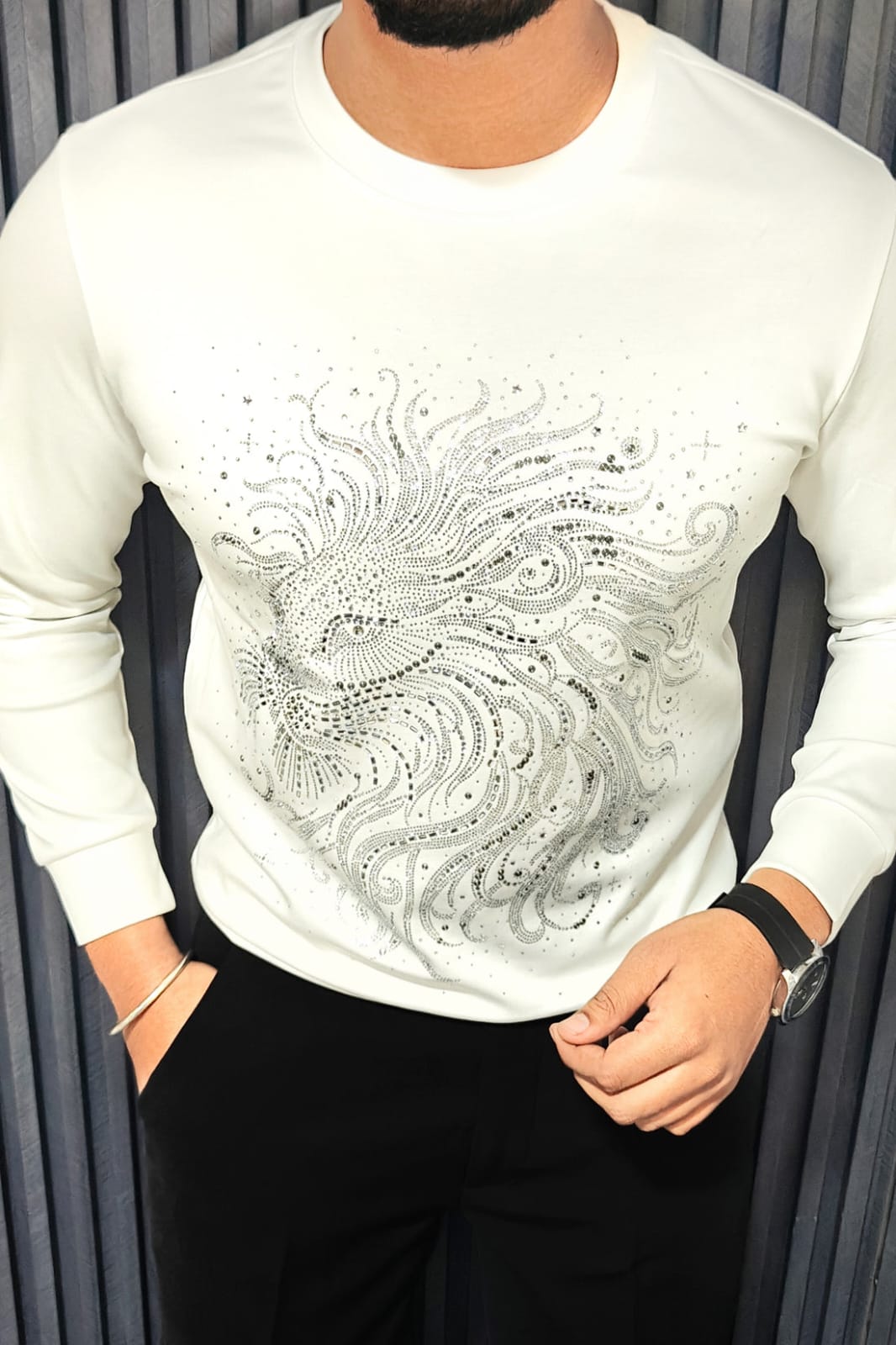 CHINA IMPORTED SWAROSKVI SWEATSHIRT- SET OF 8 PCS ( M L XL XXL ) x Rs.1395