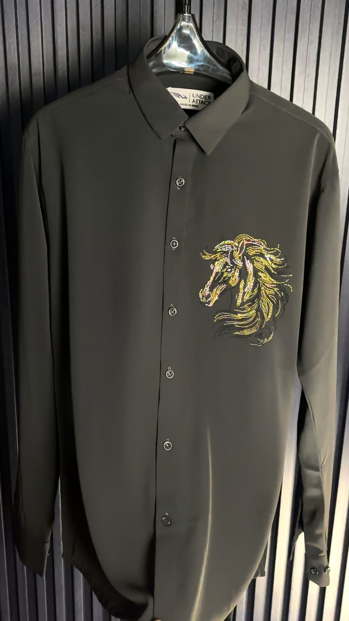 HORSE EDITION PARTY WEAR SHIRT- SET OF 20 PCS ( M L XL XXL )  x Rs. 895