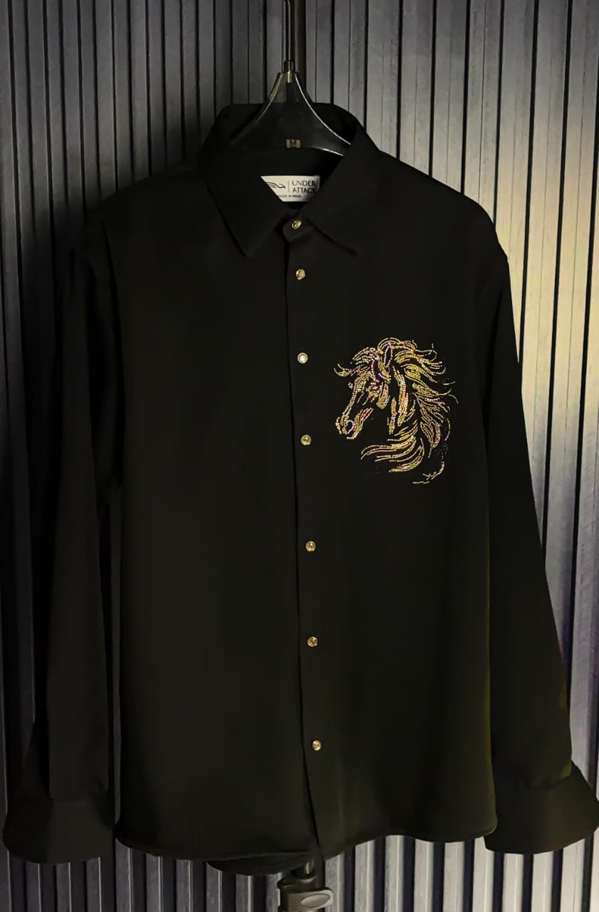 HORSE EDITION PARTY WEAR SHIRT- SET OF 20 PCS ( M L XL XXL )  x Rs. 895