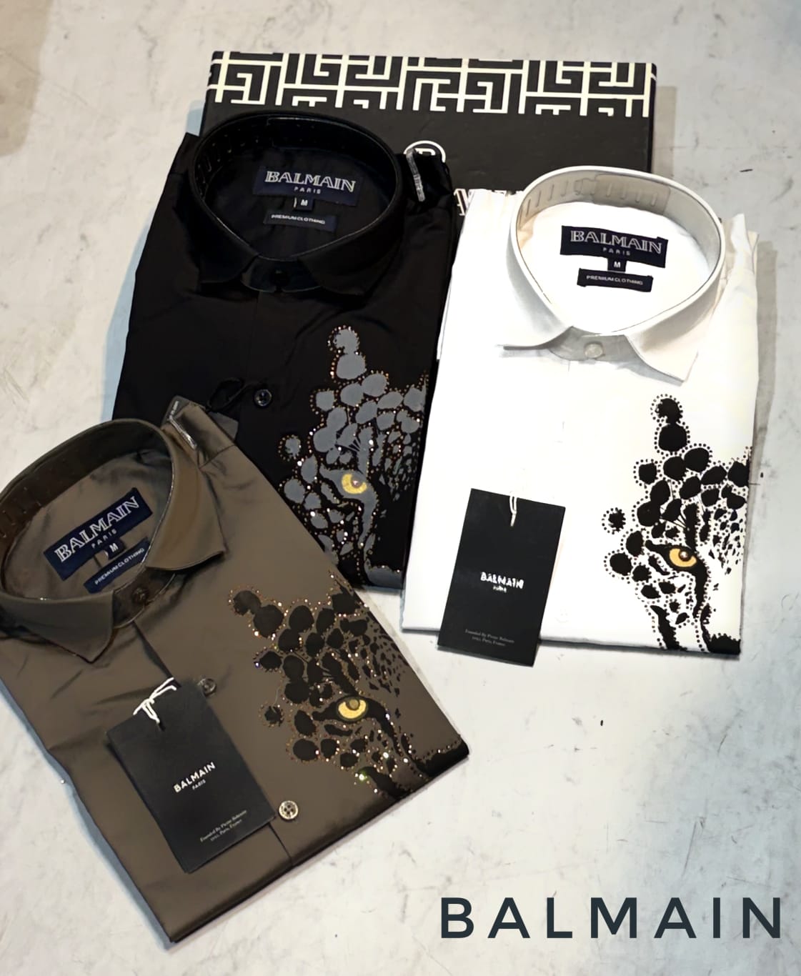BALMAIN TIGER EDITION SHIRT- SET OF 12PCS ( M L XL XXL )  x Rs. 595